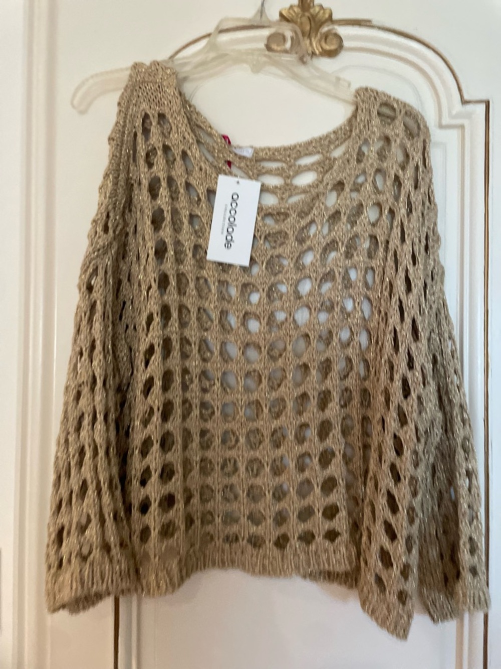 Carla Giannini crochet gold top. Size M #crochet #italianfashion